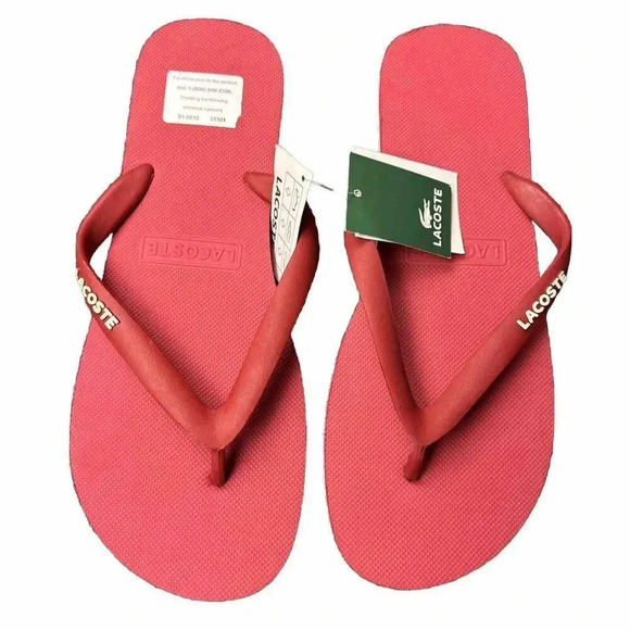 Lacoste Men's Nosara Flip Flop Red - Picture 1 of 14